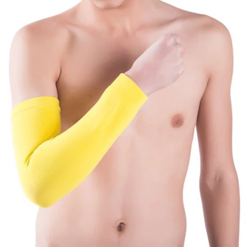 Новые Модные баскетбольные налокотники защитные наколенники анти-УФ эластичные руки рукава фиксатор для руки взрослых руки носить Твердые эластичные