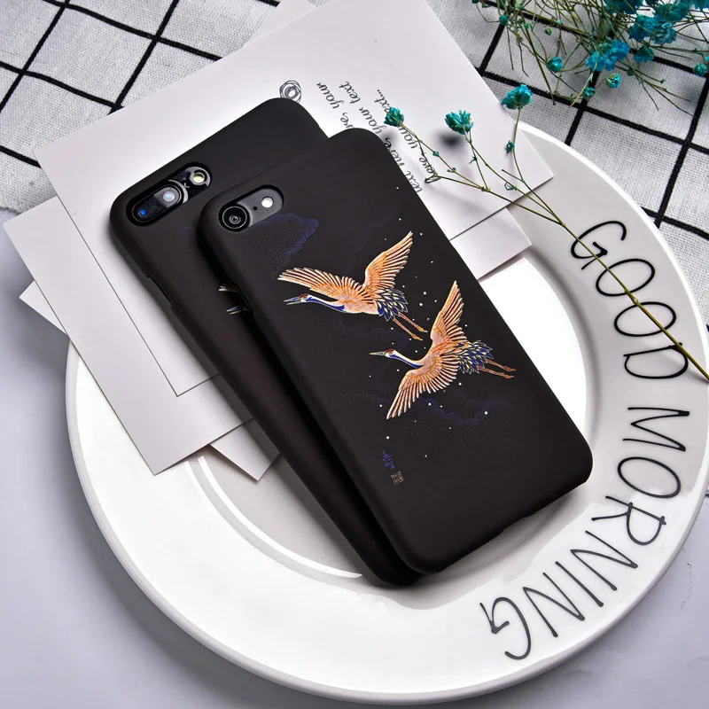 TOMKAS Animal Patterned Case For iPhone 7 6 6S Cases Cute Hard PC Cover Crane 5.5 Inch Phone Case For iPhone 7 6S 6 Plus (4)