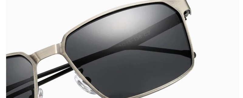 Rbrovo 2018 классический поляризованный Квадратные Солнцезащитные очки Для мужчин UV400 HD роскошные очки Gafas с металлическим покрытием для