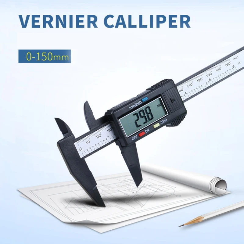 

0-100mm 0-150 mm 6 inch Electronic Digital Vernier Caliper Plastic LCD Digital Calipers Gauge Micrometer Measuring Tool