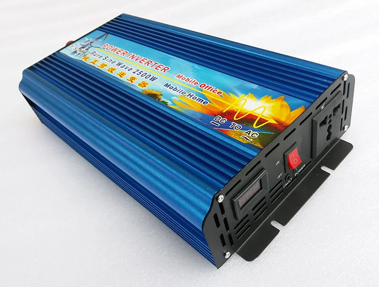 

Pure Sine wave Solar Inverter 2.5KW 2500W 12V/24V DC input to 120V/220V AC output 50Hz/60Hz Digital Display Inverter