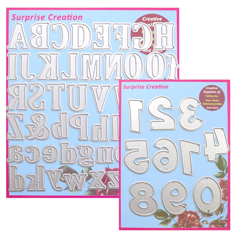 

Surprise Creation 2-Set Cutting dies English Alphabets & Numbers Cardmaking & Scrapbooking DIY Craft stencil