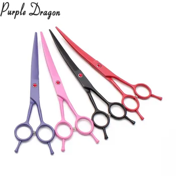 

7In. Teflon Purple Dragon Scissors For Dogs Grooming Shears UP Curved Cutting Shears Professional Pets Shears Animal Shear Z4102