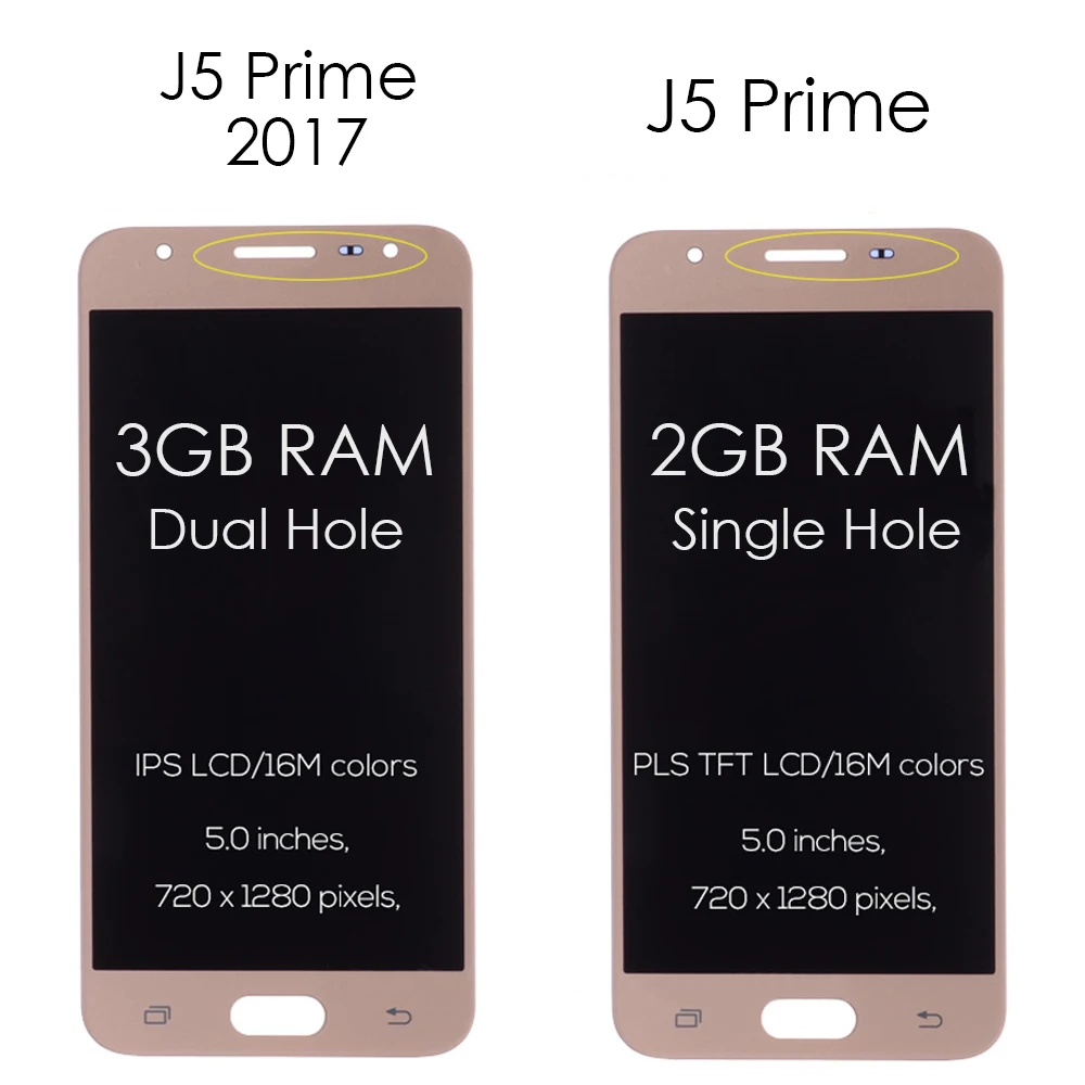 Оригинальный сенсорный ЖК экран с рамкой 2 ГБ/3 Гб ОЗУ 5 0 дюйма для SAMSUNG Galaxy J5 Prime G570