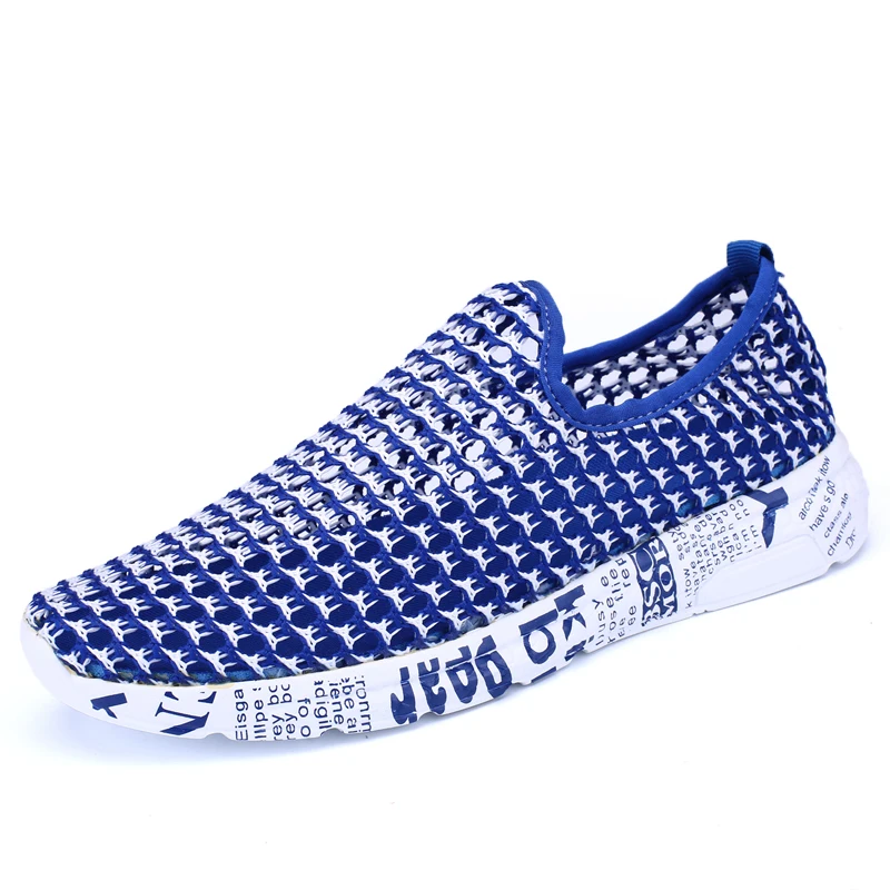 POSTOBON Fashion Breathable Mesh Men Shoes Non Slip Rubber Sole Man Shoes 2019 Summer Autumn Male Black Shoes Slip on Sneakers