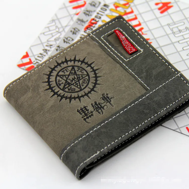 Матовый короткий бумажник из искусственной кожи/кошелек с черным дворецким Ciel Oddo's eye складной тип