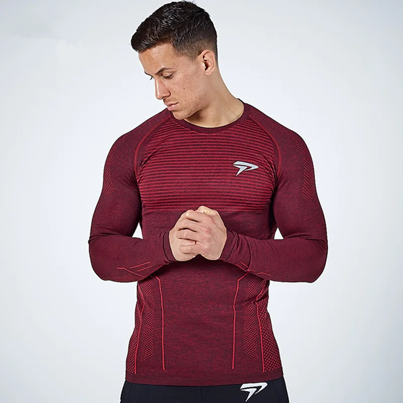 Najtaniej Męskie kompresyjne szybkie suche koszulki z długim rękawem człowiek siłownia trening fitness t shirt męskie bieganie uprawianie sportów joggingowych trening Tight Tees topy