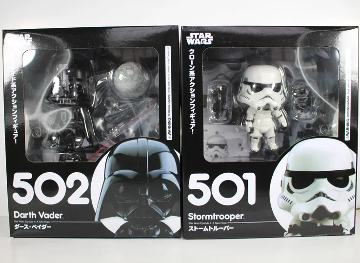 Симпатичные Nendoroid Star Wars Force Awakens Trooper#501 Дарт Вейдер#502 ПВХ фигурка Коллекционная модель игрушки " 10 см KT1853