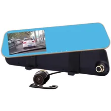 4.3″car dvr mirror full hd 1080p car camera parking dual lens rearview mirror dvr dash cam vehicle black box Registrator