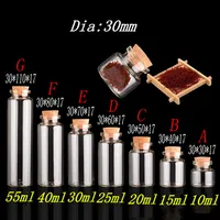 Mini Bottles with Cork Stopper 10ml 15ml 20ml 25ml 30ml 40ml 50ml 60ml Glass Jars Idea for Wedding Small Empty Bottle Gift 6pcs 2