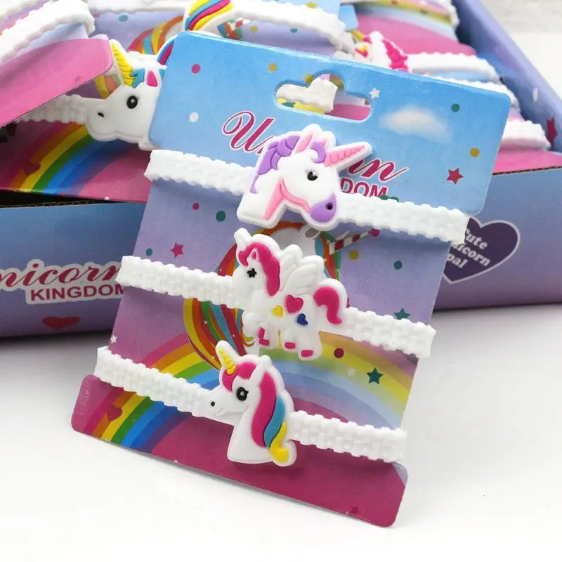 

32 sets/package new arrival fashion jewelry PVC Unicorn wristband silicone bracelet kid's birthday Christmas best gift bangle
