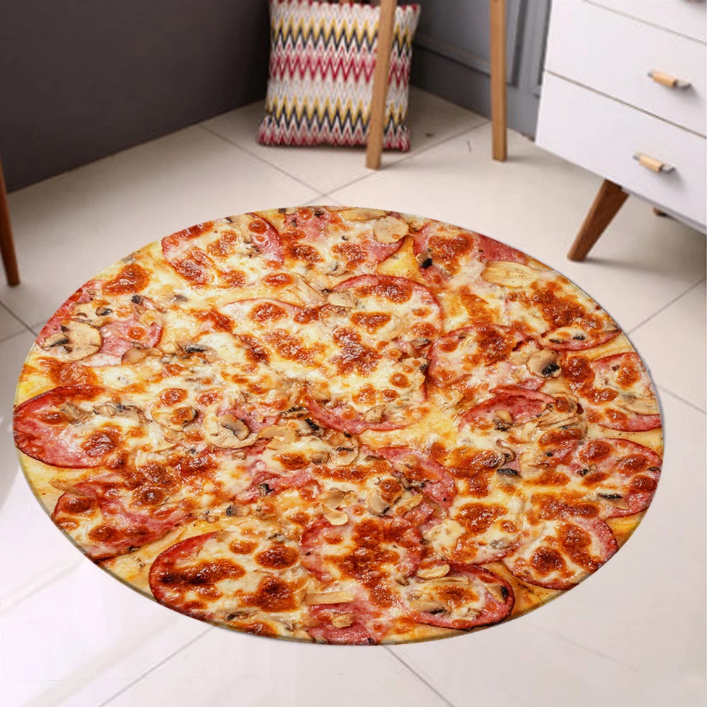 Круглый коврик с принтом пиццы для создания пищи, нескользящий коврик для гостиной, уникальный влагостойкий коврик для ванной комнаты, Badkamer Accesoires