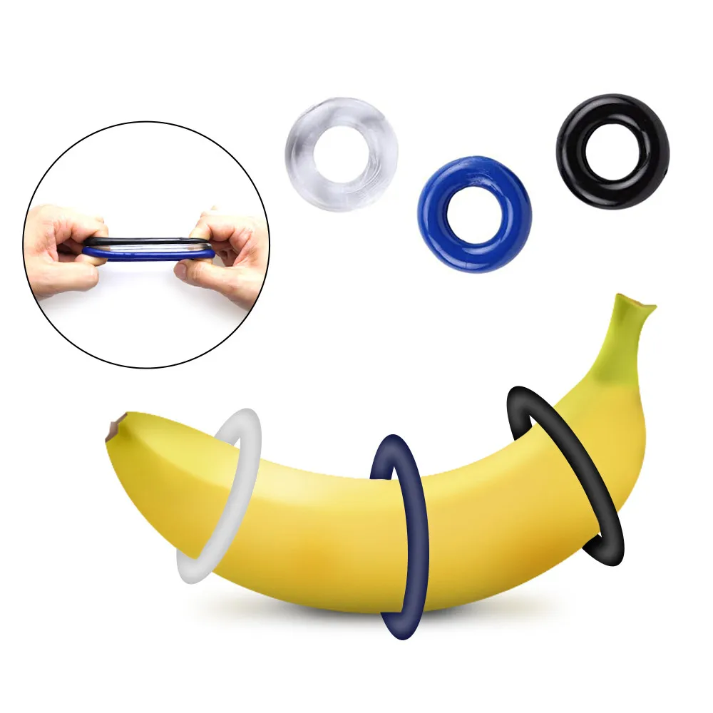 3Pcs Penis Erection Ring Delaying Ejaculation Cock Rubber Rings Penis Enlargement Sex Toys for Man Lock Ejaculation Sex Rings