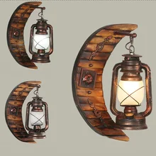 Кантри освещение для гостиной настенные светильники стиль Античный винтажный фонарь настенные светильники индивидуальная прикроватная лампа для спальни FG1169