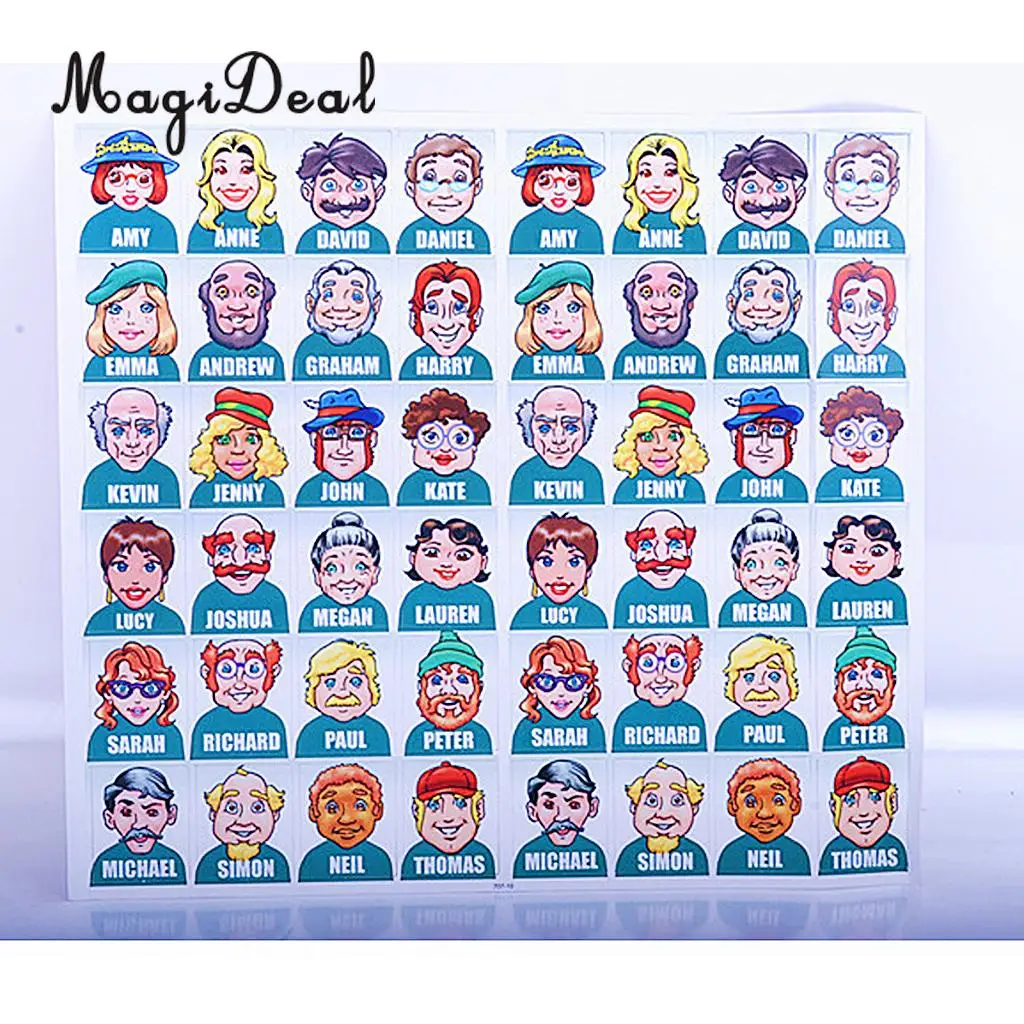 MagiDeal Multicolor Plastic Folding Board Game Toy Who Is It Guessing Game Parent-Child Educational Toy Gifts Sets Observation
