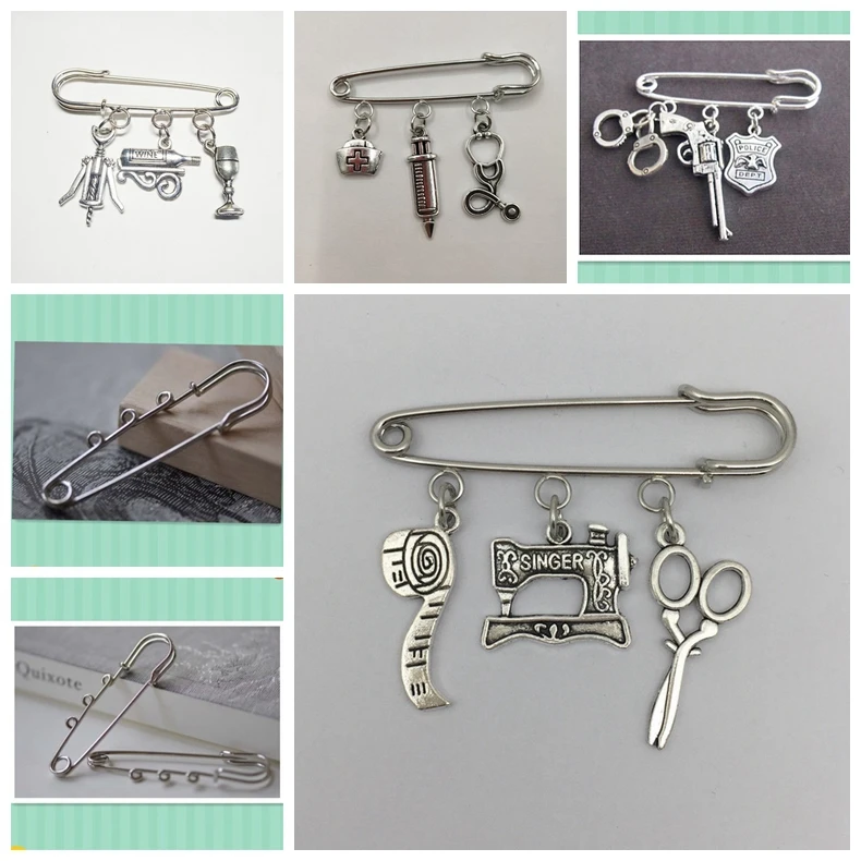 

2018 hot sale sewing machine brooch, seamstress brooch, nurse medical brooch syringe cute stethoscope brooch fashion accessories
