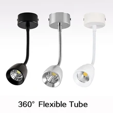 220 В Светодиодный прожектор COB 3 Вт 5 Вт 7 Вт гибкая трубка светодиодный потолочный светильник для гостиной/ювелирной стойки/выставочного зала