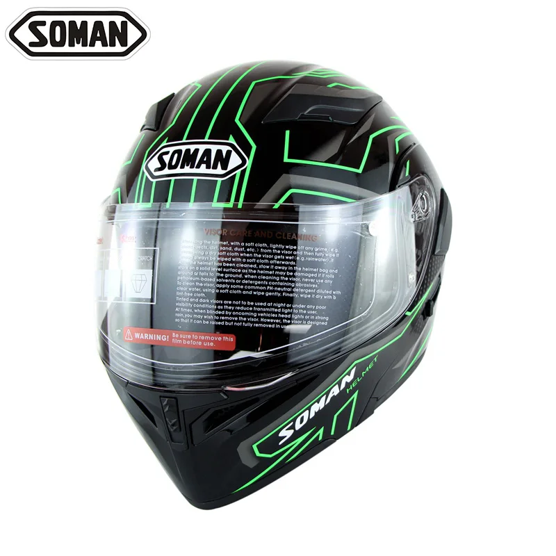 

SOMAN 955 Double Visors Motorcycle Flip-Up Helmets Motorbike Capacete Racing Moto Cycling Motorcycle Full Face Helmet Casco