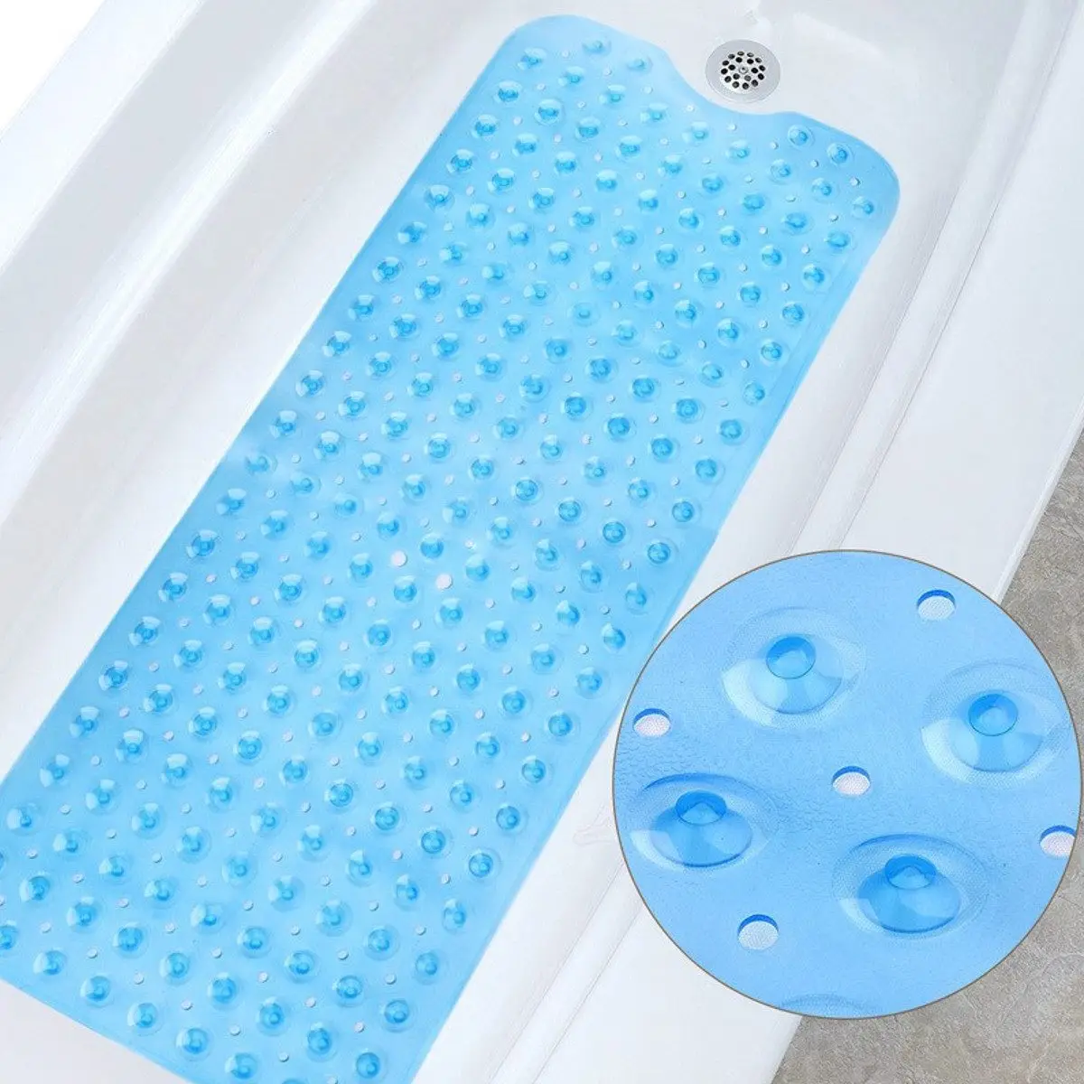 Rectangle 40x100cm PVC Anti-skid Bath Mat Soft Bathroom Massage Mat Suction Cup Non-slip Bathtub Carpet 4 Colors