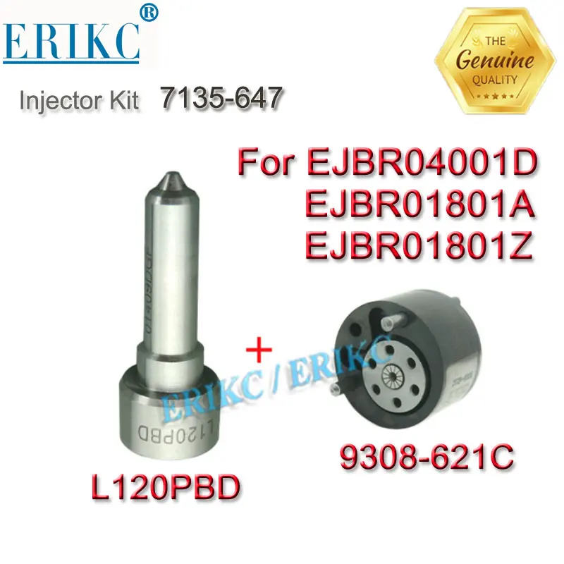 

Nozzle Tip L120PBD and 9308-621C Fuel Injection Repair Kit 7135-647 for Delphi Renault Nissan EJBR04001D EJBR01801A EJBR01801Z