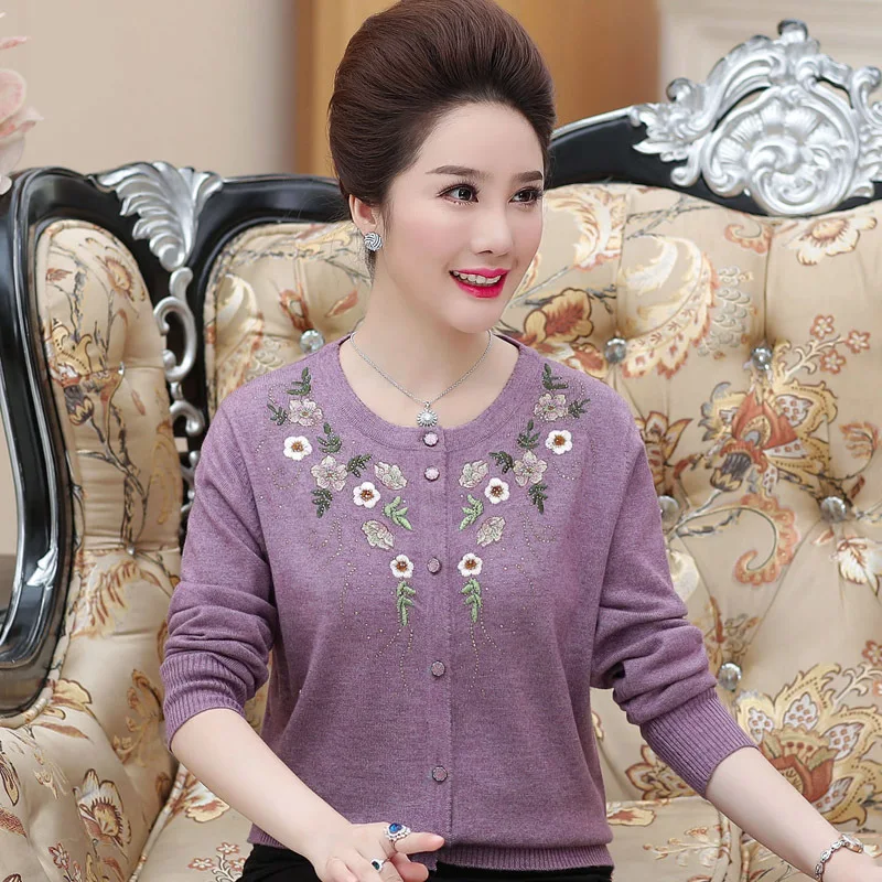 New Fashion Spring Autumn Women Cardigan Sweater Lady Long Sleeve Casual Floral Print Female Knitwear Coat Plus Size 4XL