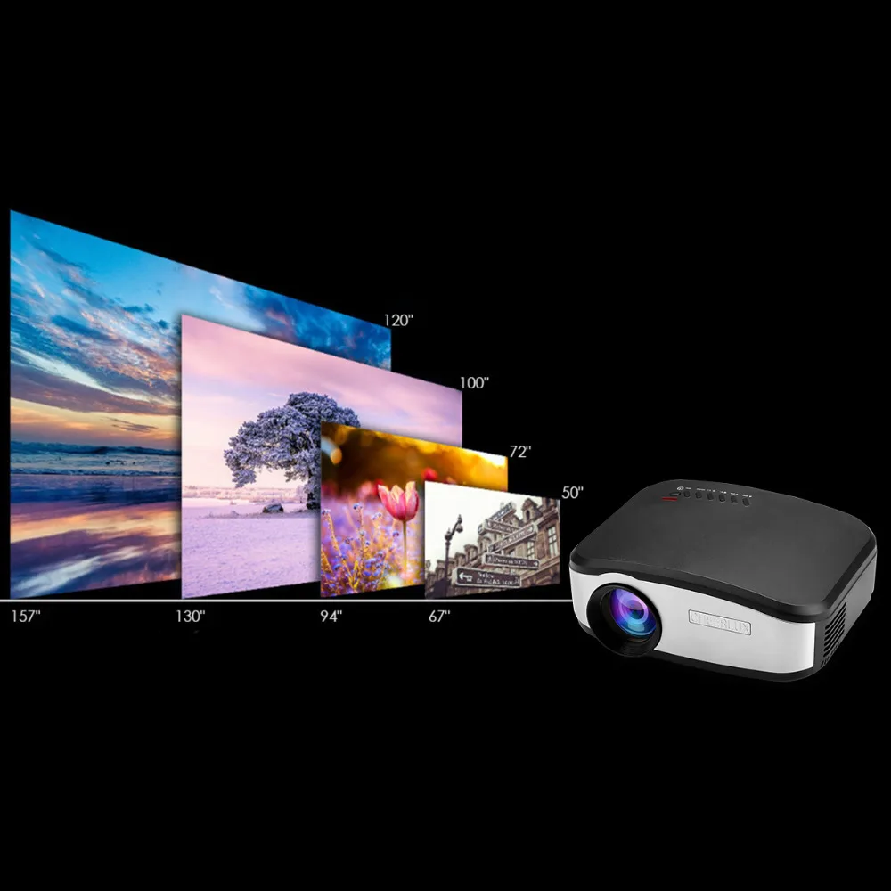 C6 Mini LED&LCD Projector 800x480 Pixels 1200 Lumens Home TheaterVideo Games Multi-inputs HDMIUSBVGAAVTV Proyector (7)