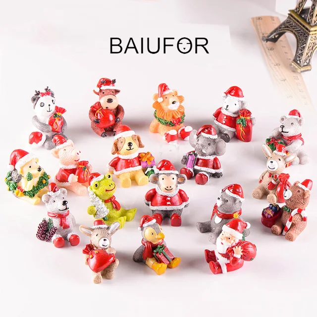 baiufor miniature christmas animals santa claus resin crafts terrarium accessories fairy garden figurines doll house decor - Miniature Christmas Figurines baiufor miniature christmas animals santa claus resin crafts terrarium accessories fairy garden figurines doll house decor - Miniature Christmas Figurines