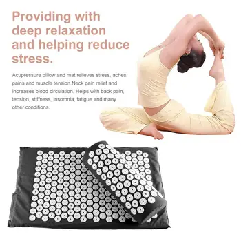 

Body Head Foot Neck Massager Cushion Mat Set Acupressure Relieve Stress Pain Aches Muscle Tension Spike Yoga Mat With Pillow