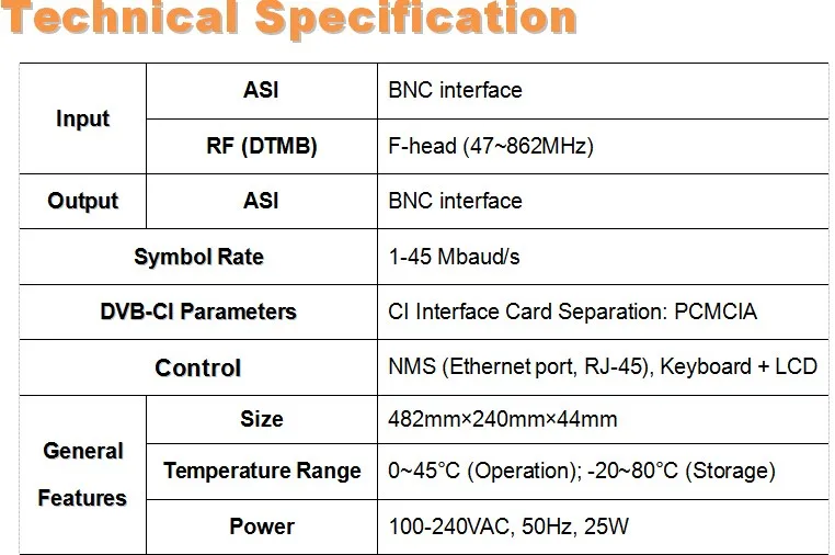 DTMB-T IRD(CI)(RF+ ASI in, ASI out) CAM IRD радио и ТВ Вещательное оборудование sc-5140