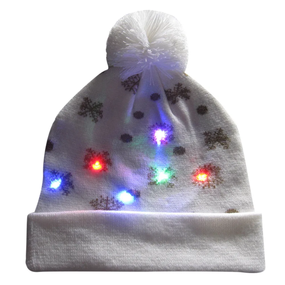 Женская новая модель шапки светодиодный легкий вязаный бини уродливый свитер праздник Рождество шапки для мужчин девочек светодиодная светлая крышка@ 17