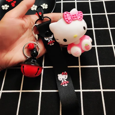 Милый брелок hello kitty, брелок для женщин, аниме, брелок для ключей Kt Cat, детские игрушки, брелок для автомобиля, брелок на запястье, веревка, брелок, подарки - Цвет: color 17