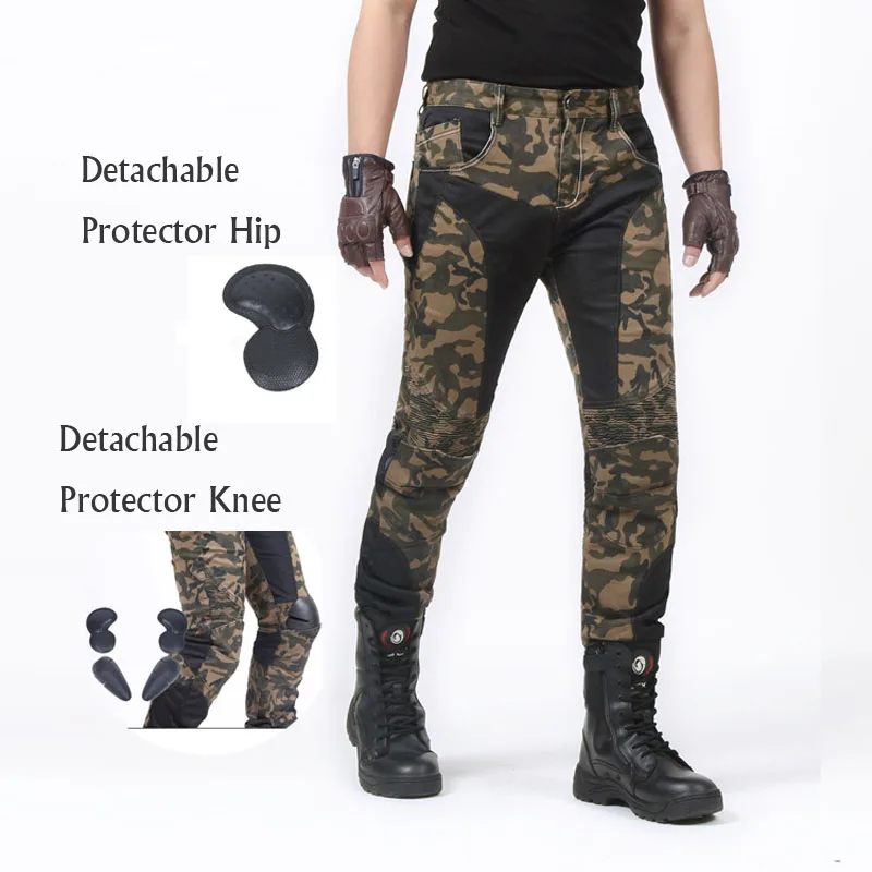 

Motorcycle Pants Off Road Motocross Trousers Racing Men Jean Leisure elastic mesh camouflage riding pants