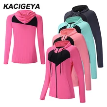 Куртки для бега, спортивные пальто для фитнеса, йоги, пробежек, рубашки на молнии с длинным рукавом для спортзала, быстросохнущие дышащие облегающие топы, женские рубашки