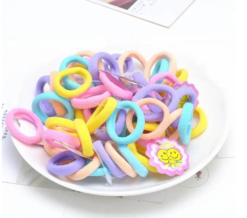 

3 CM Child Baby Kids Hair Band Fluorescence Black Ponytail Holders Hair Accessories For Girl Rubber Band Tie Gum For kids