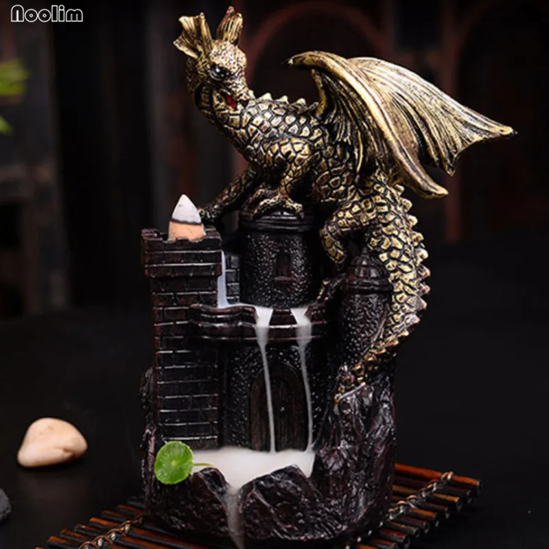 Креативная горелка для ладана с изображением замка динозавра водопада дыма