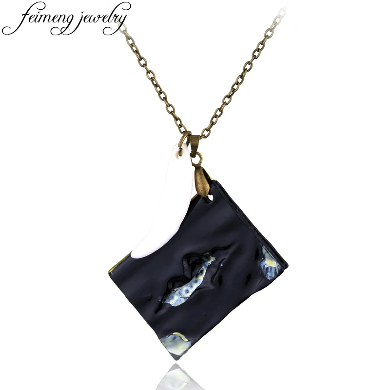 

feimeng jewelry Magic Movie Horcrux Pendant Basilisk Fang and Tom Riddle Diary Necklace Black Book With Teeth Statement Necklace
