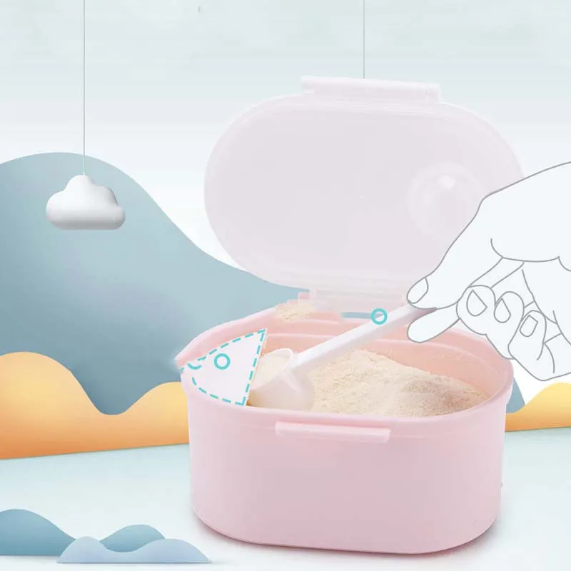 Baby's Independent Compartment Portable Milk Powder Storage Box Infant Unisex Snacking Travel Storage Box