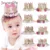JOY-ENLIFE Flower Crown Newborn Headband Gold Birthday Crown 1 2 3 Year Number Priness Style Birthday Hat Baby Hair Accessory