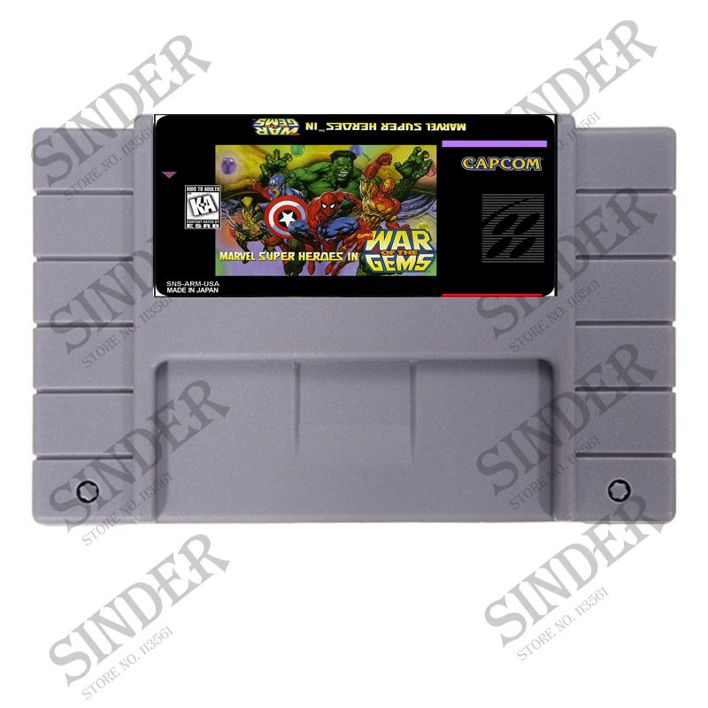 

Marvel Good Quliaty Label 16 Bit Big Gray Game Card for NTSC Game Players