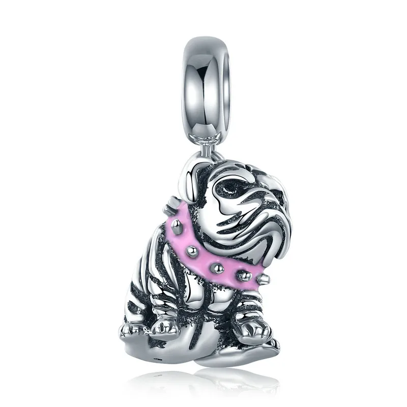 

MOWIMO Bulldog Dog Dangle Charms 925 Sterling Silver Animal Bead Fit Original Pandora Bracelets Pendant Jewelry Making BKC552