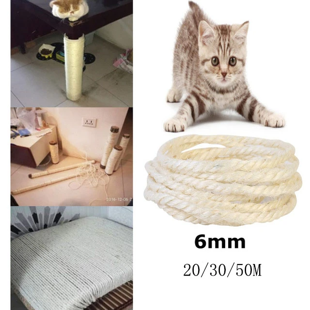 6mm Sisal Halat Kediler Tirmalama Sutunu Oyuncaklar Yapma Diy Masa Ayak Taburesi Sandalye Bacaklari Baglama Ipi Malzeme Kedi Bileme Pence 20 Furniture Scratchers Aliexpress