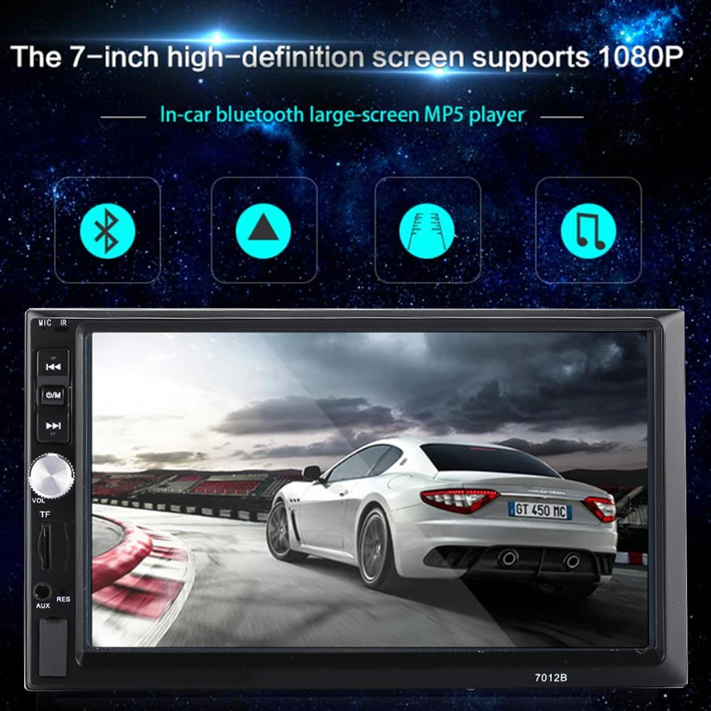 

7 Inches Universal Premium MP5 Player Bluetooth Calls FM Audio Video Player Radio Car Player AUX Support Reverse Image