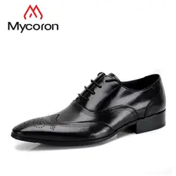MYCORON новые сапоги из крокодиловой кожи Для мужчин s на шнуровке Повседневная кожаная обувь роскошные код Для мужчин Бизнес Обувь для отдыха