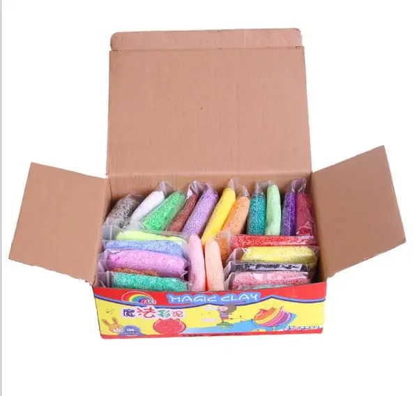 24pcs/Lot Soft Polymer Foam Modelling Clay Set kids Handmade DIY Snow Pearl Mud Playdough Educational Plasticine Toys for Child | Игрушки и