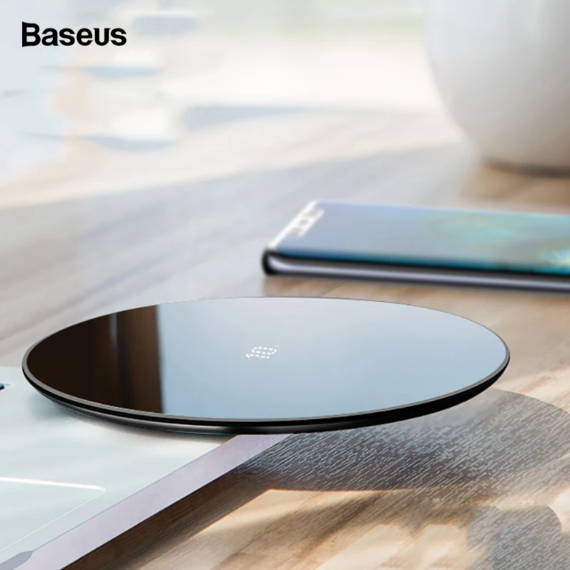 Baseus 10W Qi Wireless Charger For Huawei Mate 20 Pro Glass Fast Wirless Wireless Charging Pad For iPhone Xs Max X 8 Samsung S10