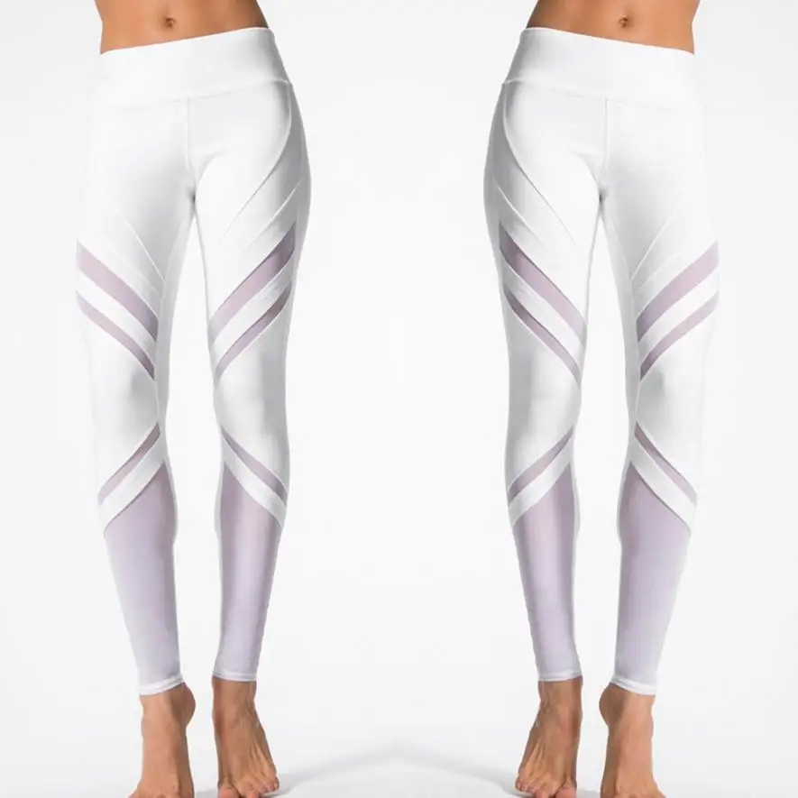 Women Mesh Patchwork Gym Run Fitness Leggings Pants Athletic Trouser