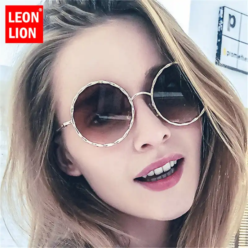 Солнечные очки LeonLion в металлической оправе женские круглые Роскошные брендовые