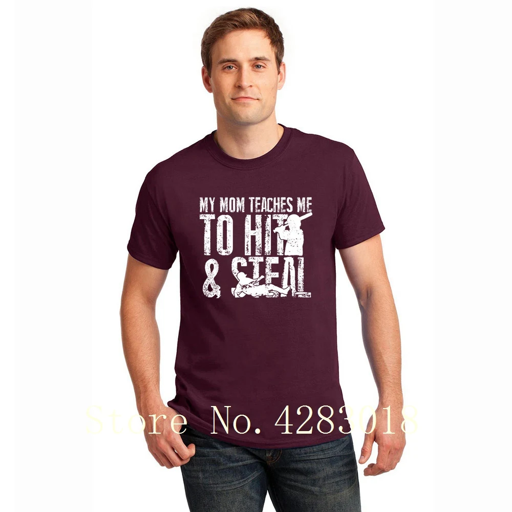 Baseball My Mom Teaches Me To Hit And Steal T Shirt O Neck Letter Men s T Shirt Sunlight Homme Plus Size 3xl Awesome Top Tee Baseball My Mom Teaches Me To Hit And Steal T Shirt O Neck Letter Men s T Shirt Sunlight Homme Plus Size 3xl Awesome Top Tee