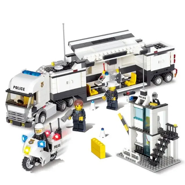 

KAZI 6727 Police Station Building Blocks Bricks Educational Toys Compatible with all brand city Birthday Gift Toy Brinquedos
