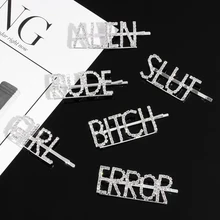 1 шт Горячая Мода Письмо Слово стразы заколка для волос с кристаллами зажим для волос заколки для волос зажим для волос булавка орнамент заколки-пряжки аксессуары для волос